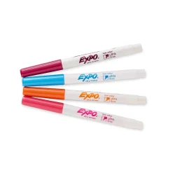 Markers|Expo Dry Erase Markers, Ultra Fine Tip, Assorted, 4/Pack (1884308) Assorted Brights
