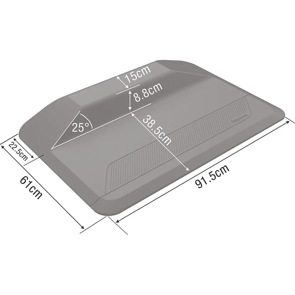 Fellowes ActiveFusion Standard Floor Wellness Mat, 36" x 24", Black (8707102)