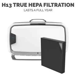 Fellowes Array AS2 True HEPA Floor-Standing Air Purifier, 5-Speed, White (5884501)