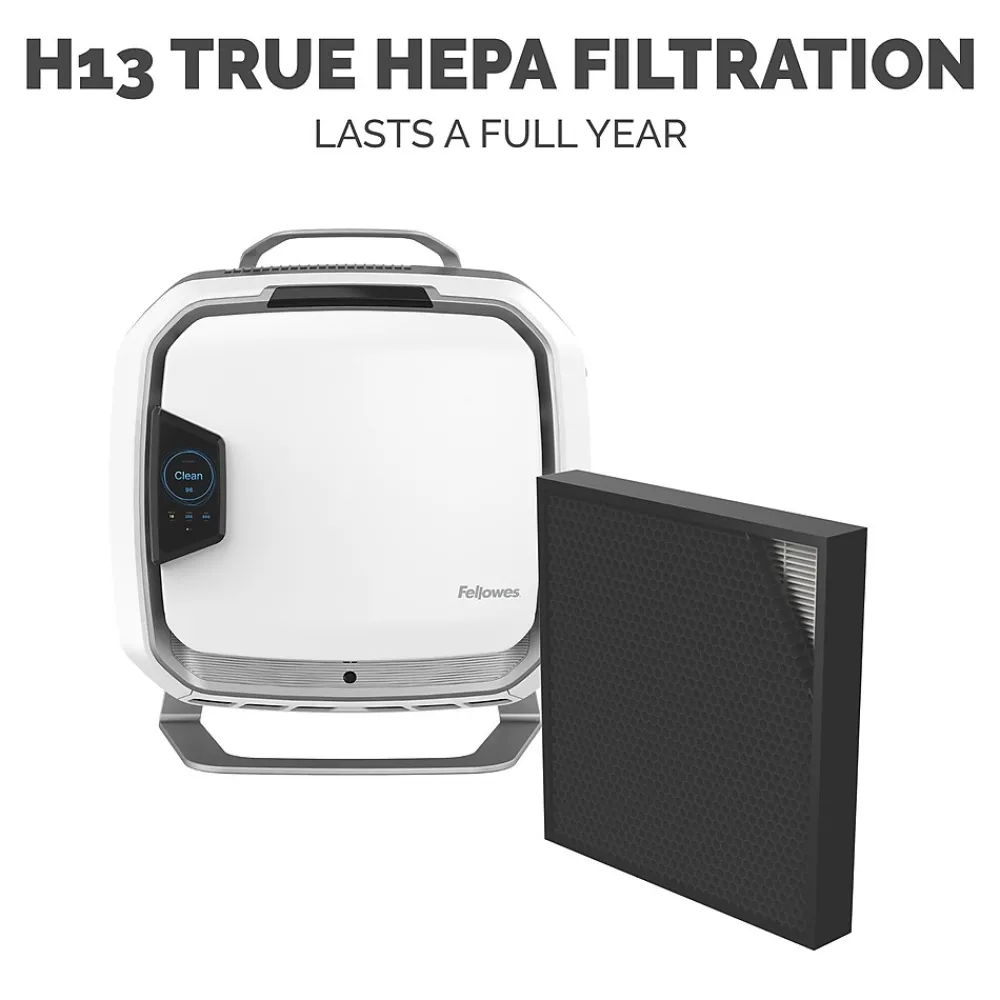 Fellowes Array AS1 True HEPA Floor-Standing Air Purifier, 5-Speed, White (5884201)