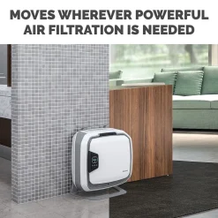 Fellowes Array AS1 True HEPA Floor-Standing Air Purifier, 5-Speed, White (5884201)