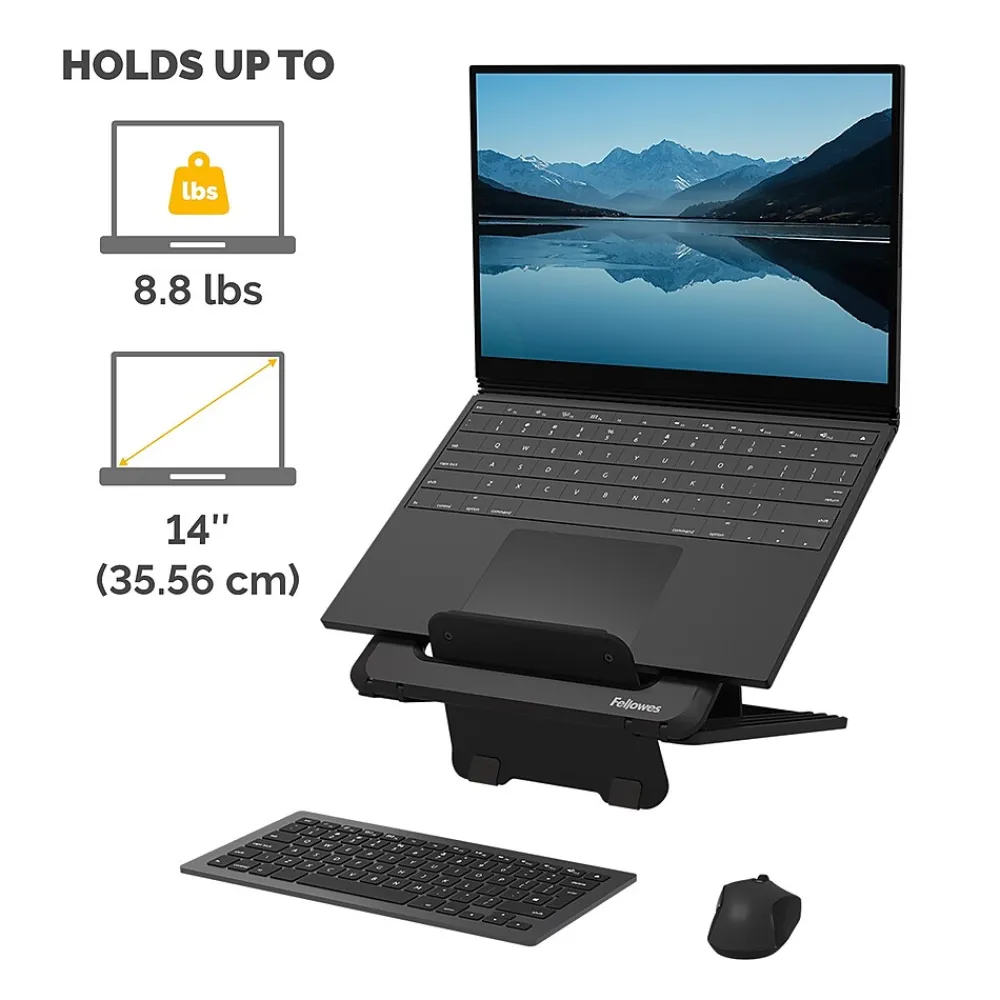 Breyta Collection 9.25" x 10.55" Adjustable Plastic Laptop Stands, (100098500)<Fellowes Outlet