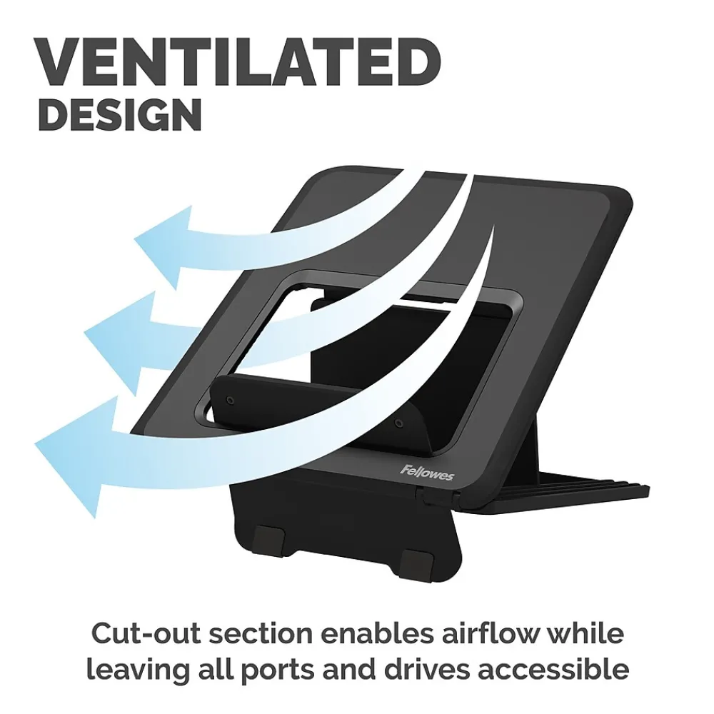 Breyta Collection 9.25" x 10.55" Adjustable Plastic Laptop Stands, (100098500)<Fellowes Outlet