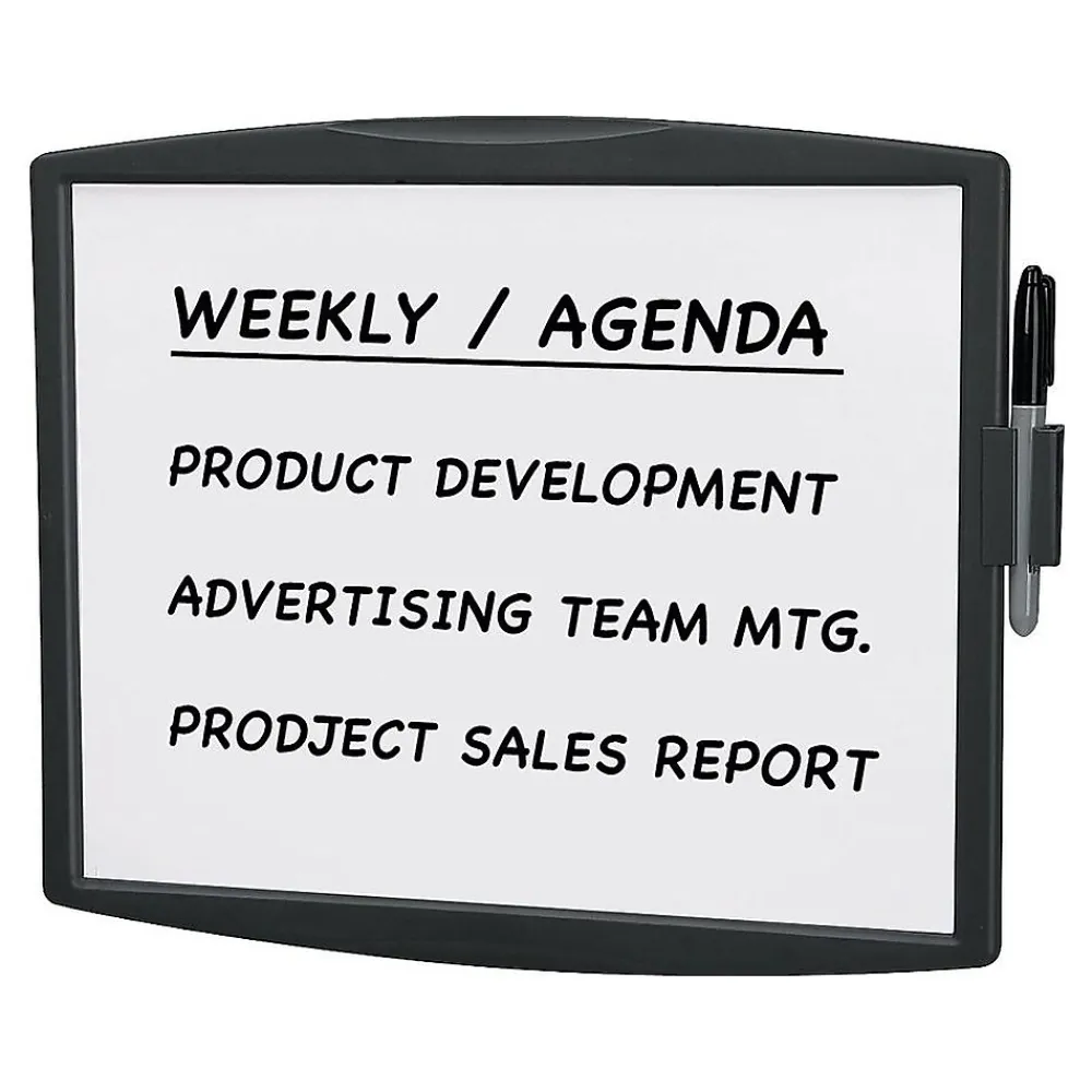 Dry Erase*Fellowes Partition Additions Graphite Dry-Erase Whiteboard, Plastic Frame, 1' x 1' (75905)