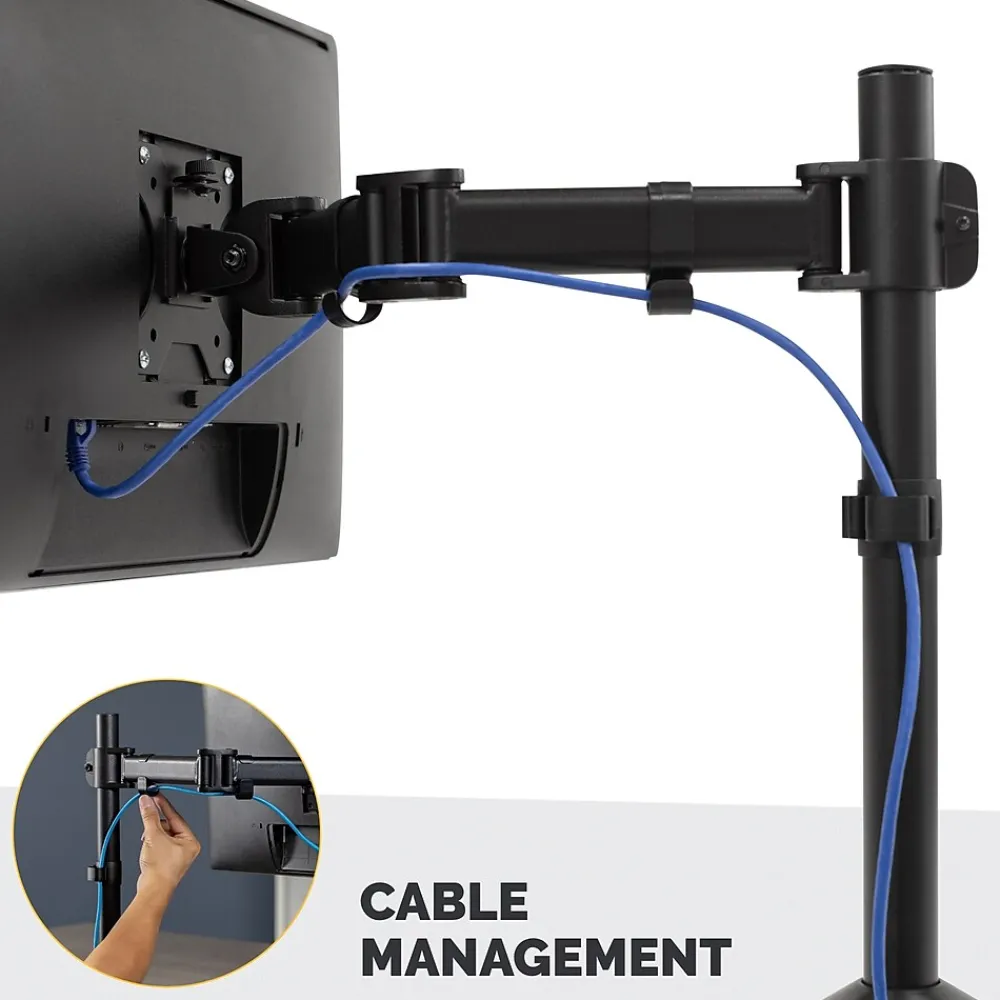 Discount Fellowes Reflex Single Adjustable Arm, Up to 32" Monitor, Black (8502501)