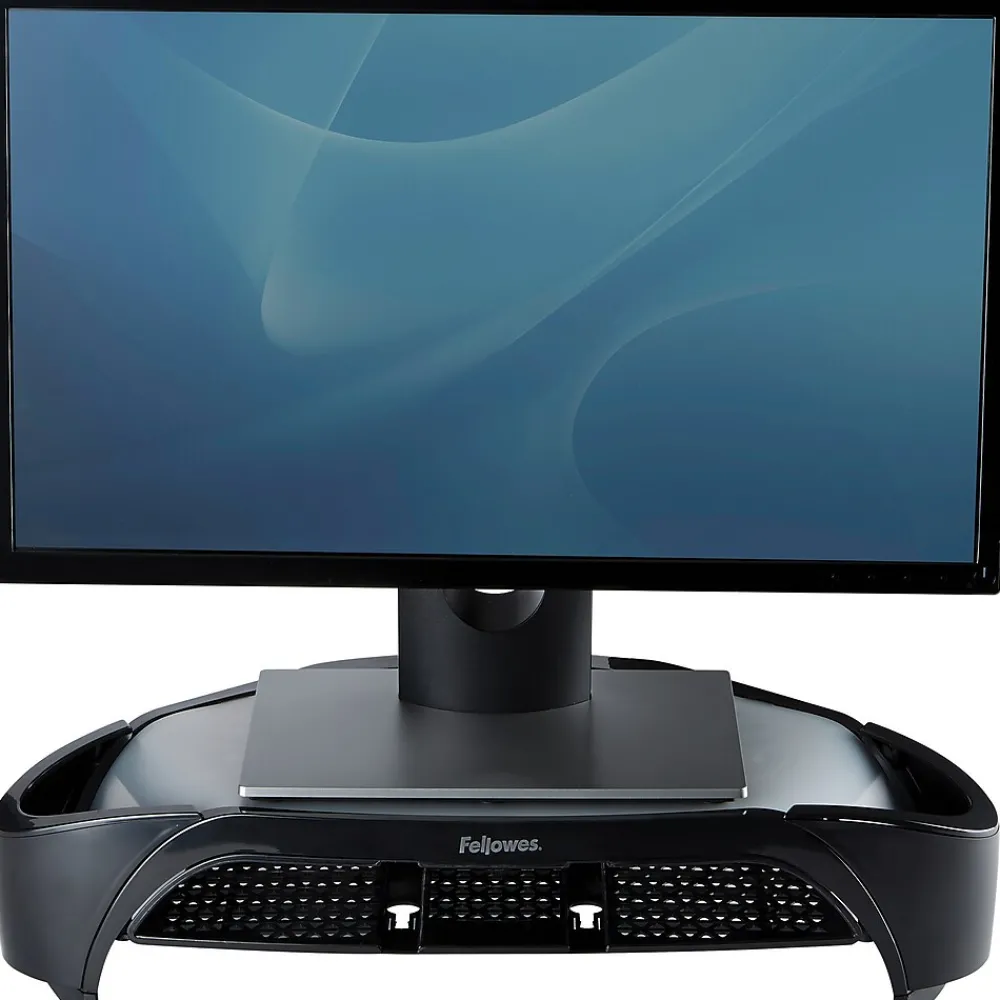 Clearance Fellowes Smart Suites Monitor Riser Plus, Adjustable, Up to 21", Black (8020801)