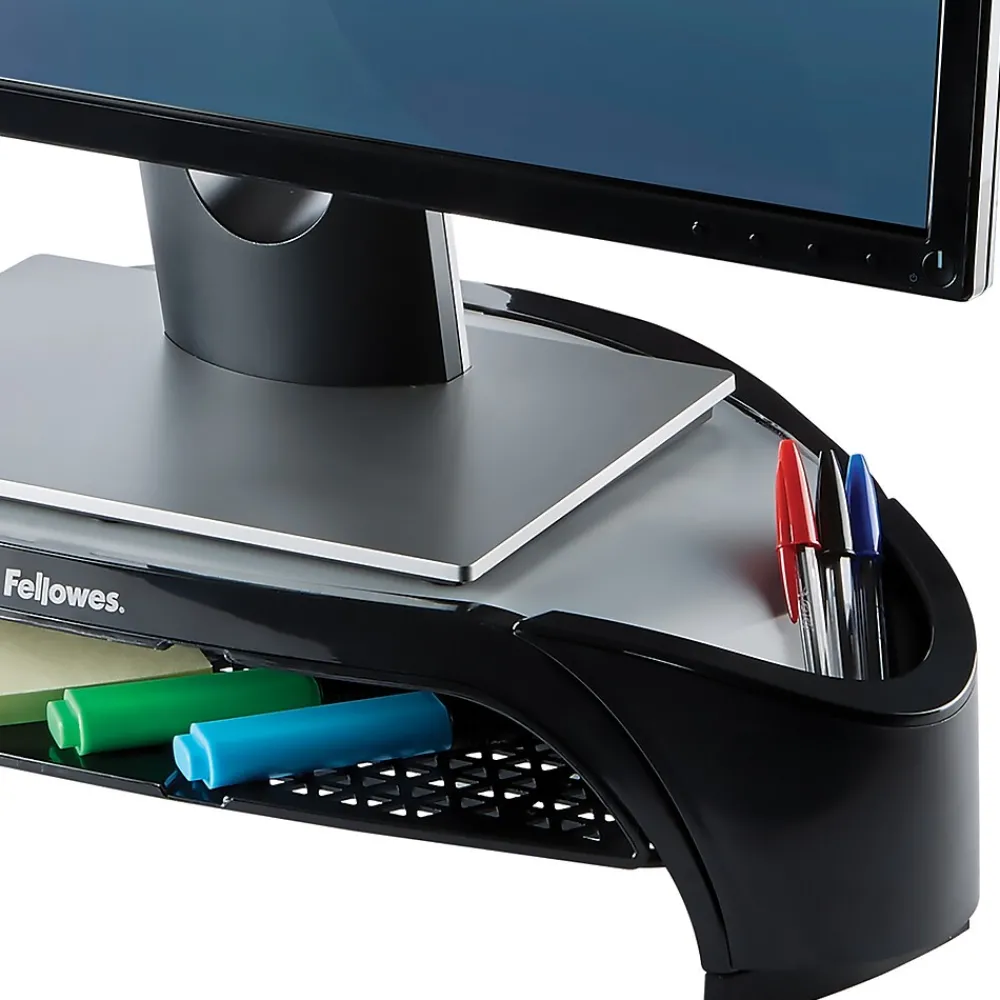 Clearance Fellowes Smart Suites Monitor Riser Plus, Adjustable, Up to 21", Black (8020801)