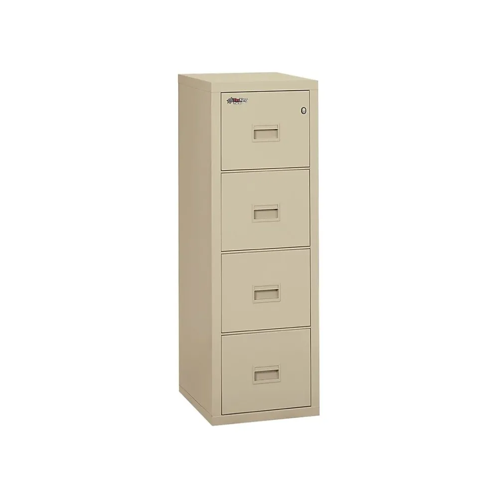 File Cabinets*FireKing Turtle 4-Drawer Vertical File Cabinet, Fire Resistant, Letter/Legal, Beige, 22.13"D (4R1822-CPA)