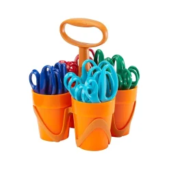 Scissors|Fiskars Kids' Scissors, Pointed Tip, Assorted Colors, 24/Pack (1067059)