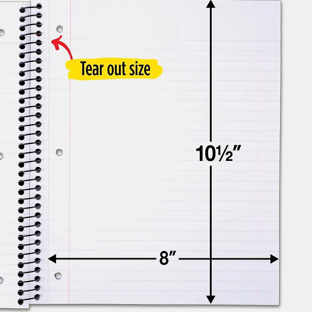 Subject Notebooks|Five Star 3-Subject Notebooks, 8" x 10.5", Wide Ruled, 150 Sheets, Each (51014)