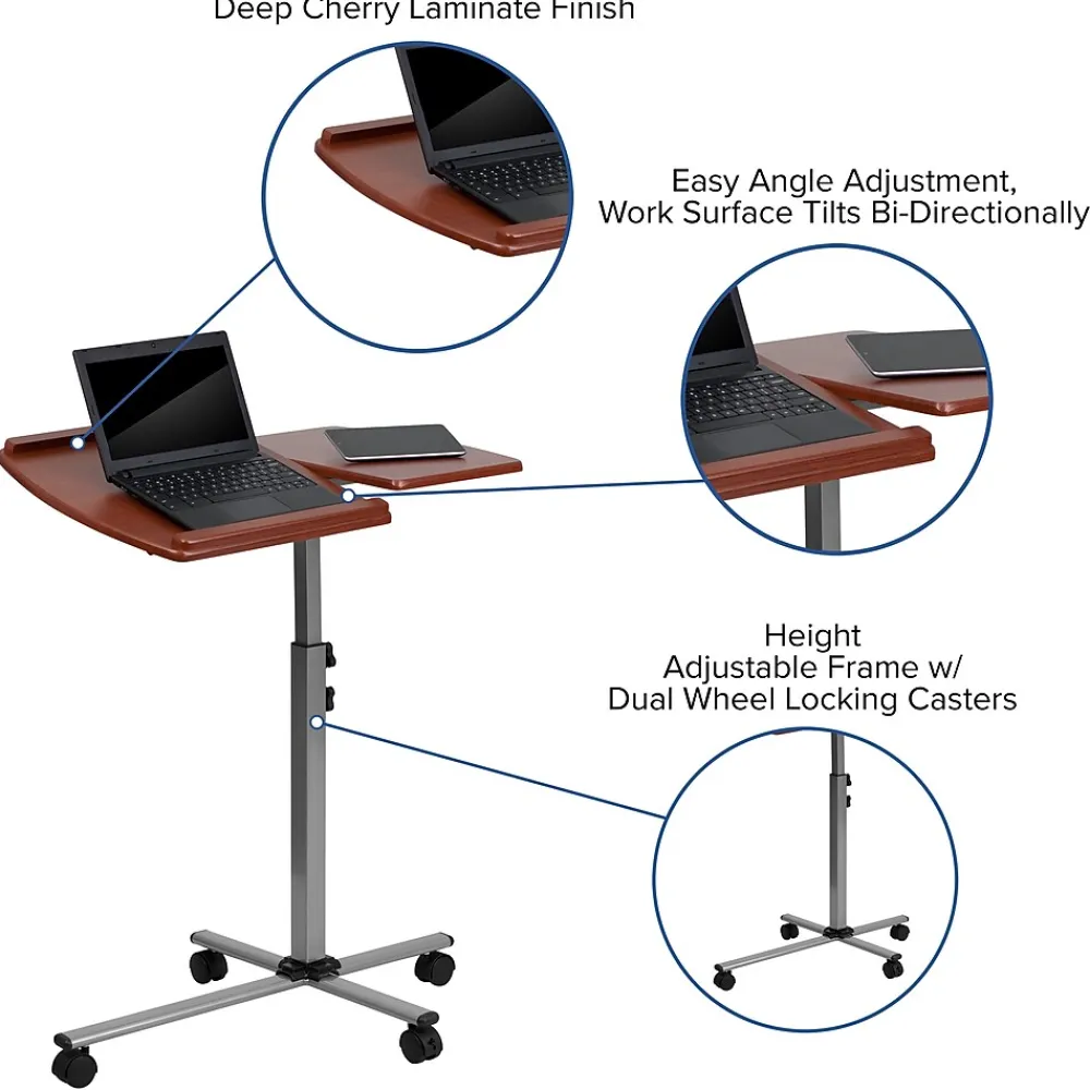 Office Desks*Flash Furniture 29" Laminate Laptop Desks Cherry (NANJN2762)