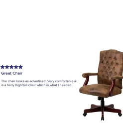 Office Chairs*Flash Furniture Derrick Microfiber Swivel Executive Office Chair, Bomber Brown (802BRN)