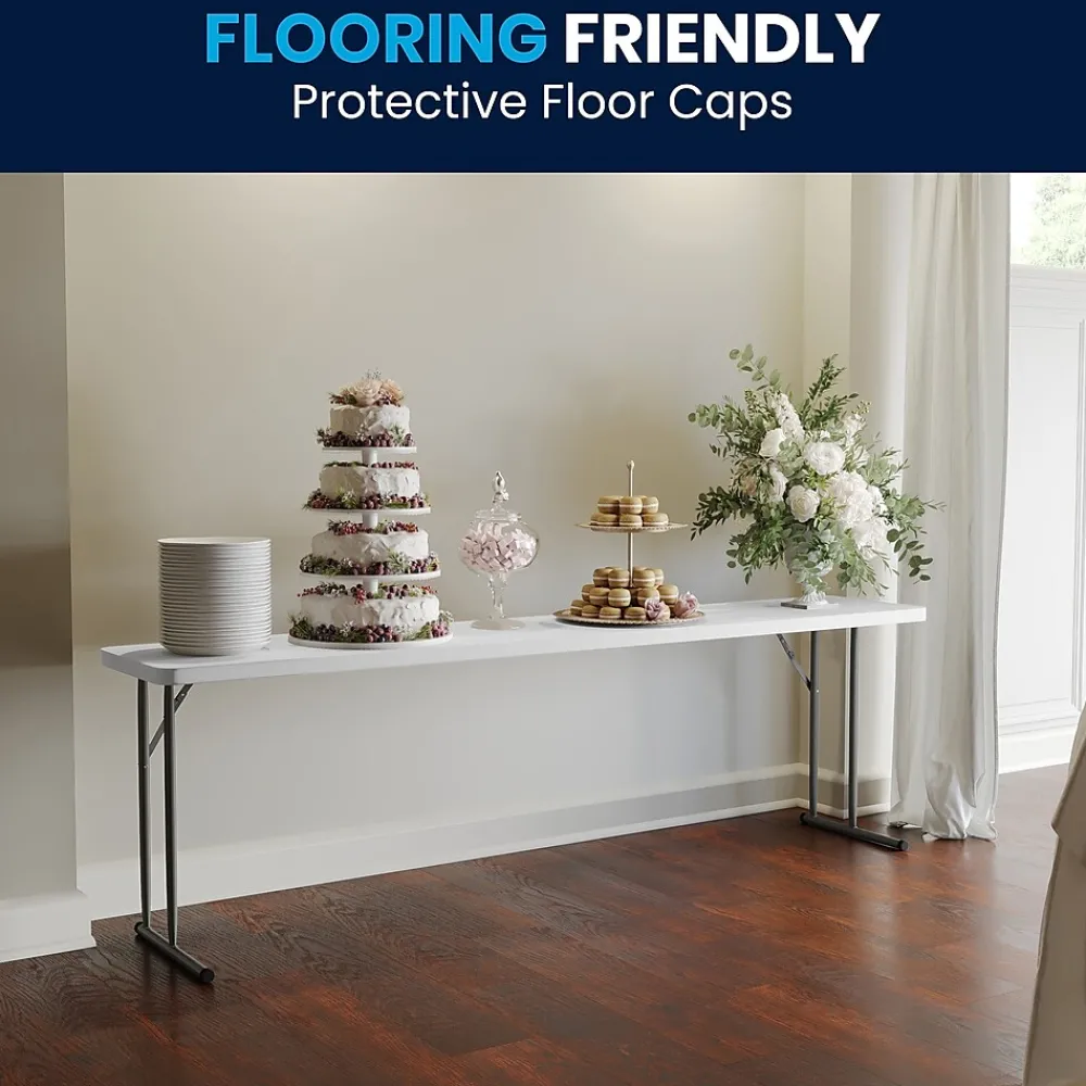 Folding Tables*Flash Furniture Elon Folding Table, 96" x 18", Granite White (DADYCZ2442GW)