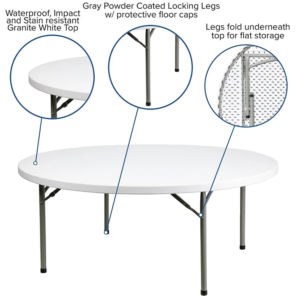 Folding Tables*Flash Furniture Elon Folding Table, 71" x 71", Granite White (DADYCZ180RGW)