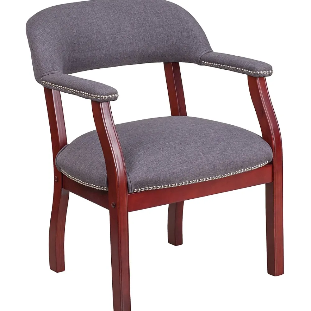Office Chairs*Flash Furniture Fabric Luxurious Conference Chair with Silver Trim Nails, Gray (BZ105GY)