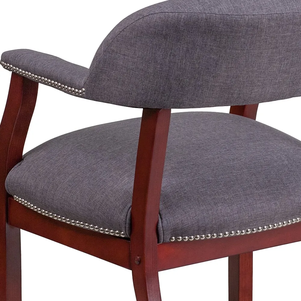 Office Chairs*Flash Furniture Fabric Luxurious Conference Chair with Silver Trim Nails, Gray (BZ105GY)