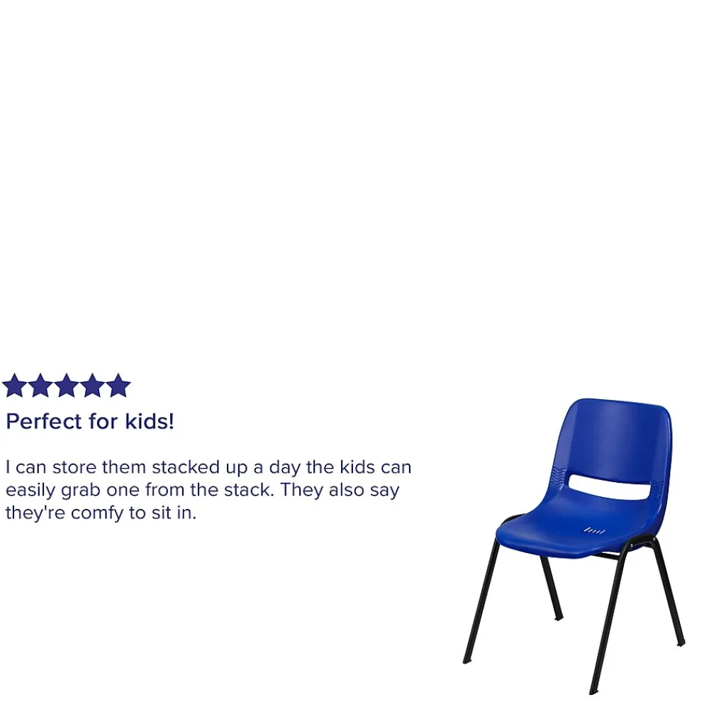 Folding & Stacking*Flash Furniture HERCULES Series Plastic Kid's Shell Stack Chair, Navy/Black (RUT14NVYBK)