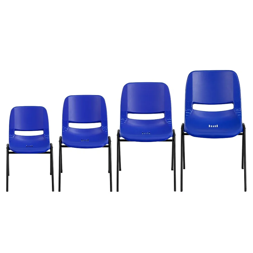 Folding & Stacking*Flash Furniture HERCULES Series Plastic Kid's Shell Stack Chair, Navy/Black (RUT14NVYBK)