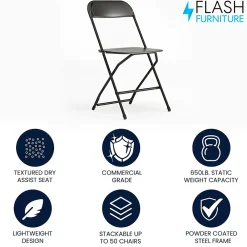 Folding & Stacking*Flash Furniture HERCULES Plastic Office Chair, Black (LE-L-3-BK-GG)