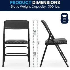 Folding & Stacking*Flash Furniture HERCULES Vinyl Upholstered Reception Chair, Black, 4/Pack (HA-MC309AV-BK-GG)