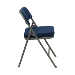 Folding & Stacking*Flash Furniture HERCULES™ Premium Curved Fabric Armless Folding Chair, Navy, 24/Pack