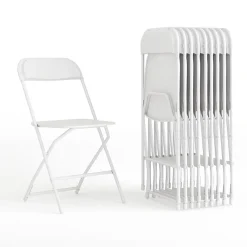 Folding & Stacking*Flash Furniture HERCULES Plastic Office Chair, White, 10/Pack (LE-L-3-WHITE-GG)