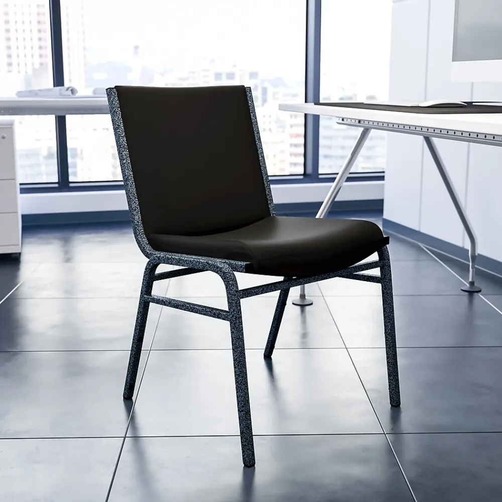Folding & Stacking*Flash Furniture HERCULES Series Vinyl Stack Chair, Black (XU60153BKVYL)