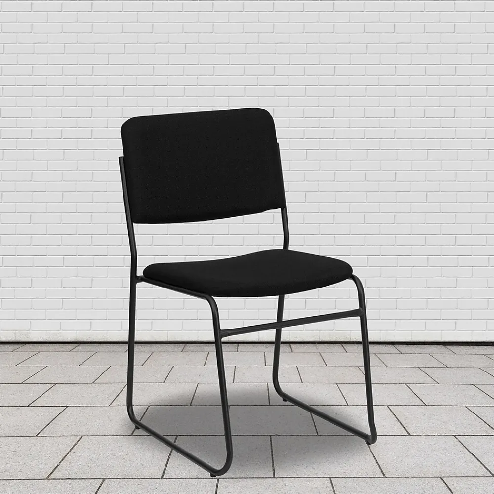 Folding & Stacking*Flash Furniture HERCULES Series Fabric Stacking Chair with Sled Base, Black (XU8700BLKB30)