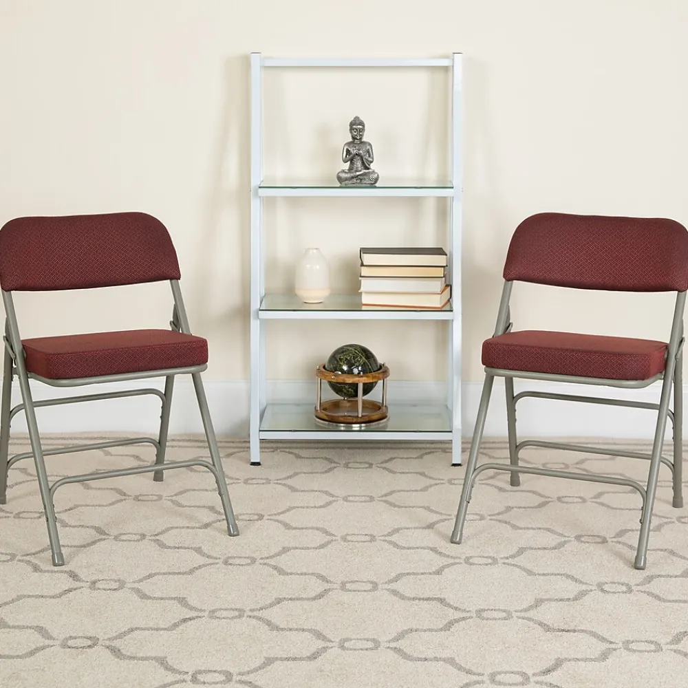 Folding & Stacking*Flash Furniture HERCULES Series Fabric Folding Chair, Burgundy, 2/Pack (2AWMC320AFBG)