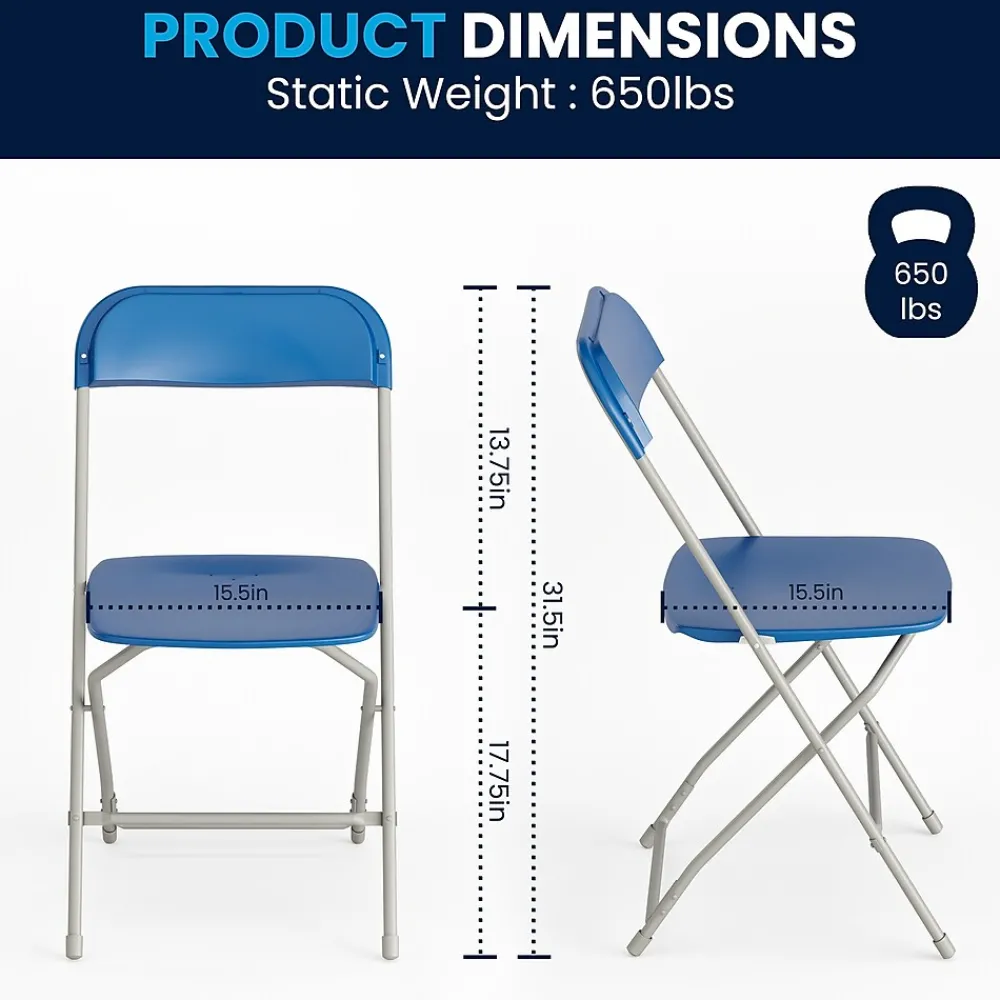 Folding & Stacking*Flash Furniture HERCULES Series Plastic Banquet/Reception Chair, Blue, 2/Pack (2LEL3BLUE)