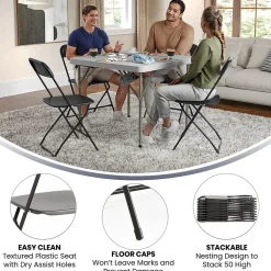 Folding & Stacking*Flash Furniture HERCULES Series Plastic Banquet/Reception Chair, Black, 2/Pack (2LEL3BLACK)