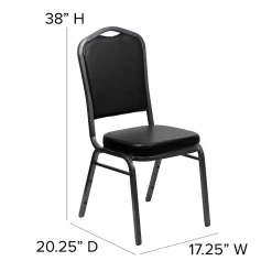 Folding & Stacking*Flash Furniture HERCULES Series Vinyl Banquet Stacking Chair, Black/Silver Vein Frame, 4 Pack (4FDC01SVBKVY)