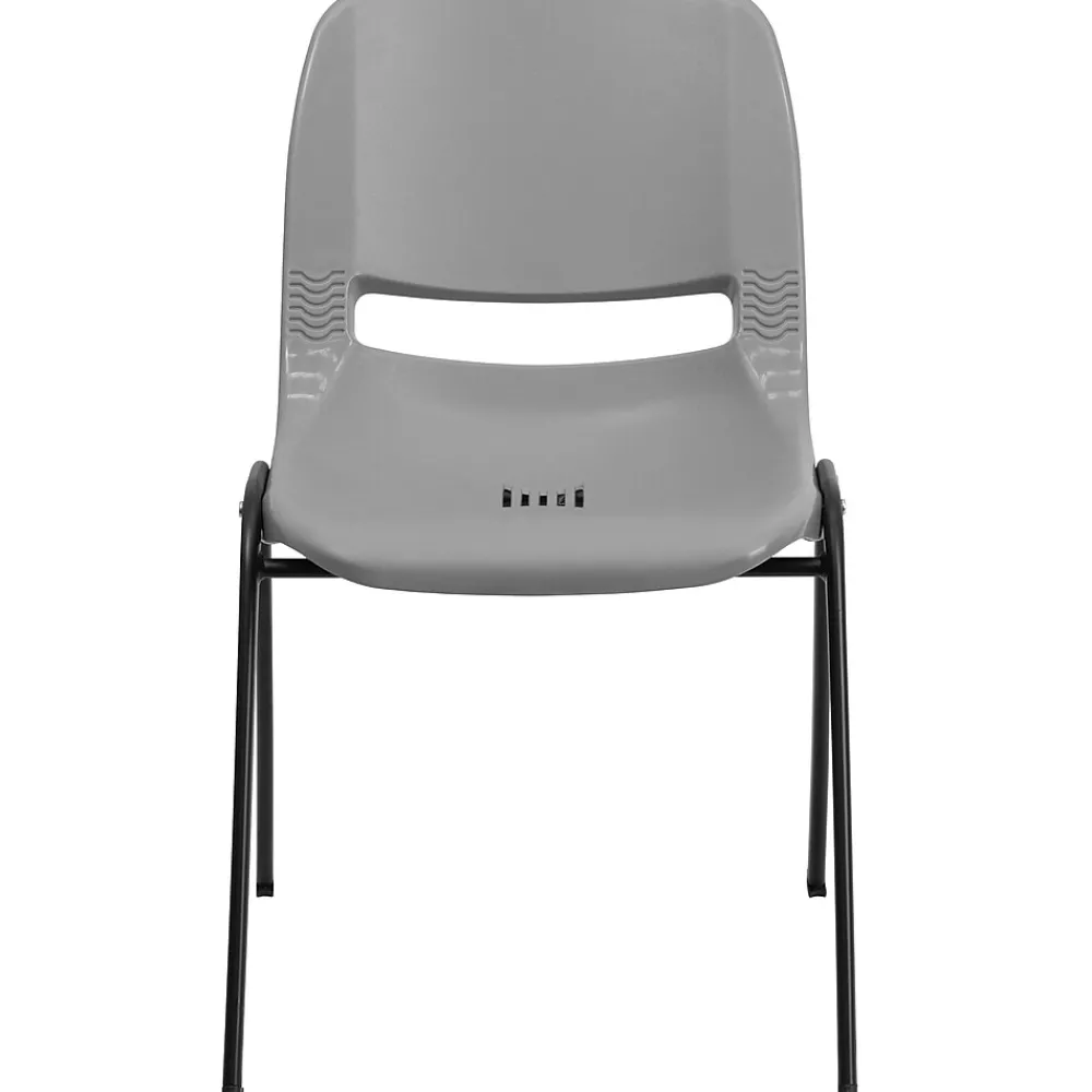 Folding & Stacking*Flash Furniture HERCULES Ergonomic Shell Stack Chairs, Gray, 30/Pack