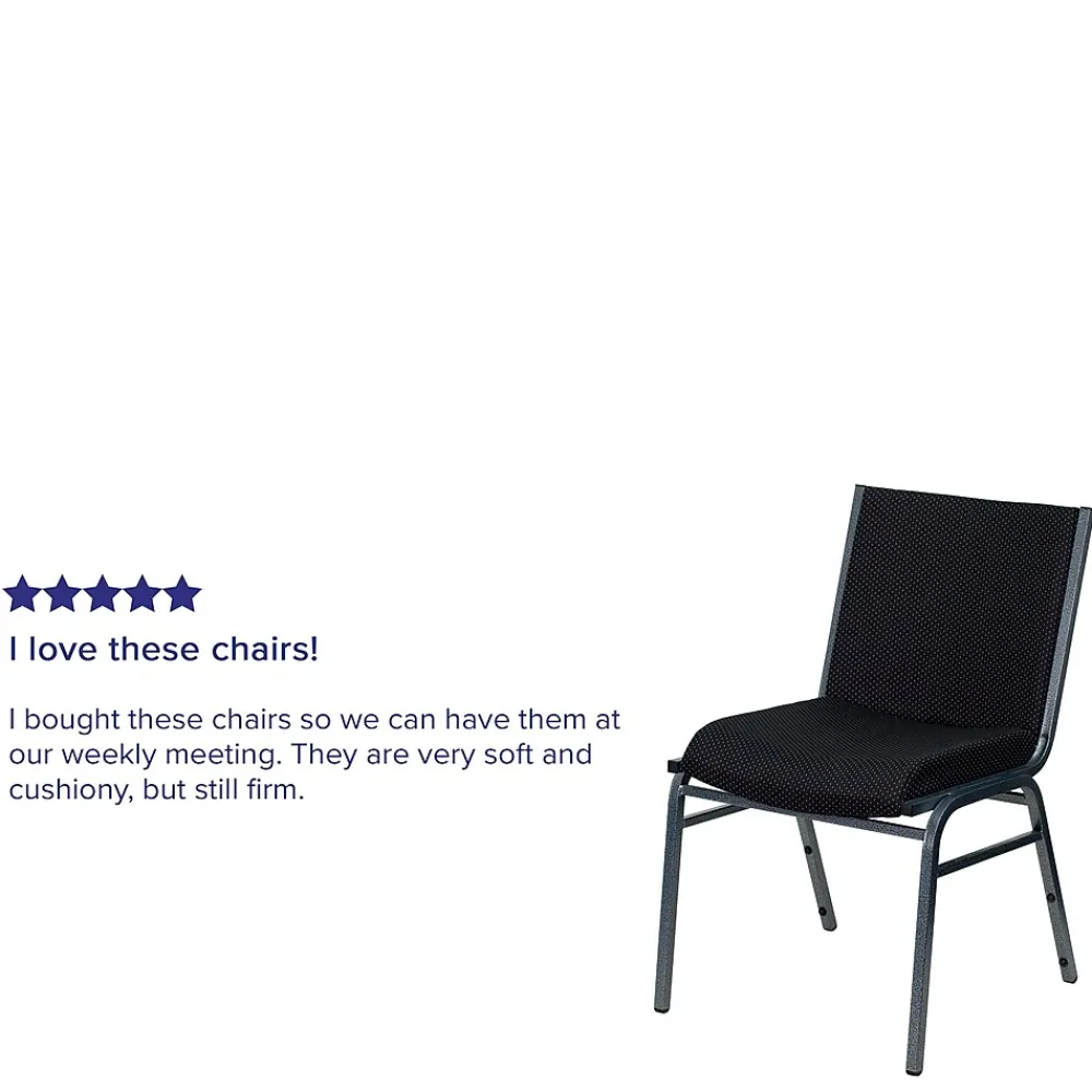 Folding & Stacking*Flash Furniture HERCULES Series Fabric Stack Chair, Black Dot (XU60153BK)