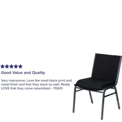 Folding & Stacking*Flash Furniture HERCULES Series Fabric Heavy Duty Stack Chair, Black Dot, 4 Pack (4XU60153BK)