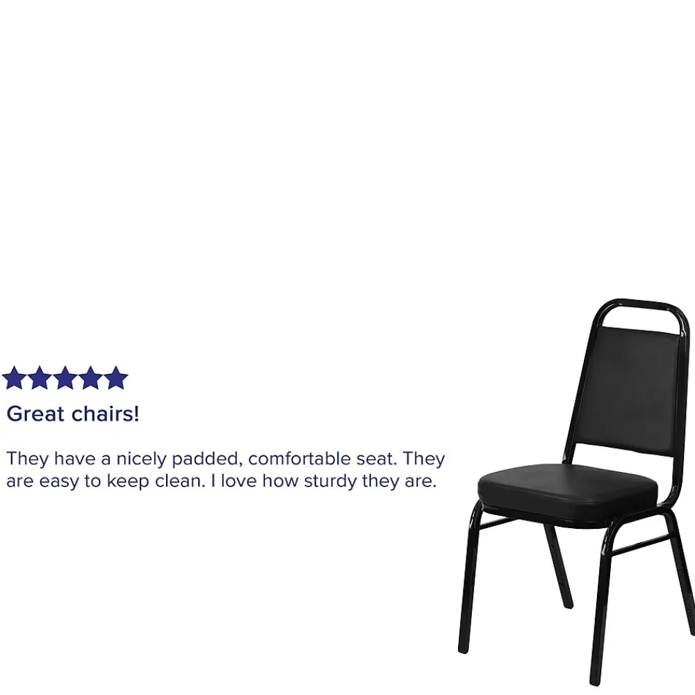 Folding & Stacking*Flash Furniture HERCULES™ 19 1/4"H Vinyl Black Frame Trapezoidal Back Banquet Chair, Black, 4/Pack (4FDBHF1BKBK)
