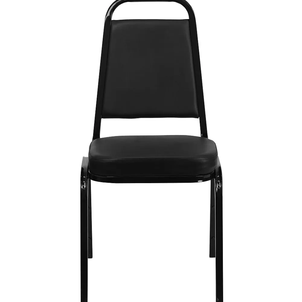 Folding & Stacking*Flash Furniture HERCULES™ 19 1/4"H Vinyl Black Frame Trapezoidal Back Banquet Chair, Black, 4/Pack (4FDBHF1BKBK)