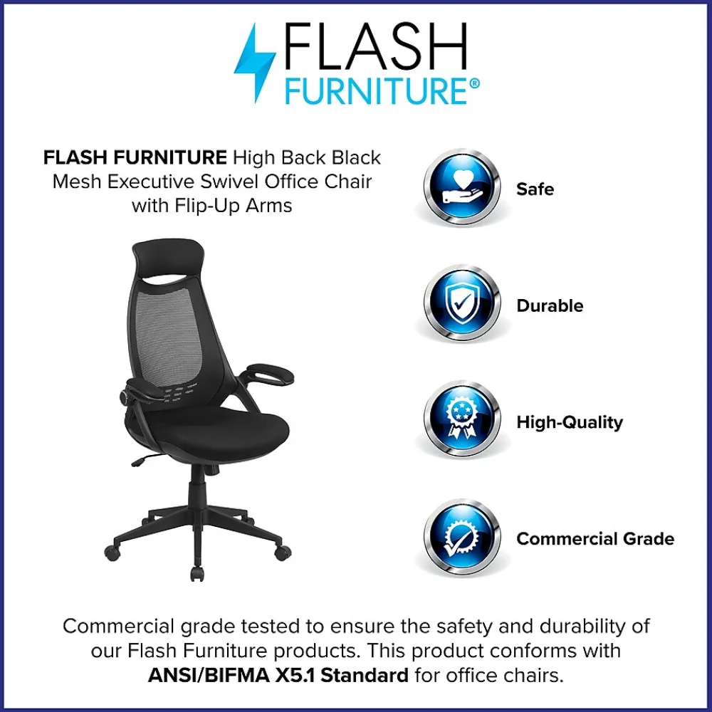 Office Chairs*Flash Furniture Ivan Ergonomic Mesh Swivel High Back Executive Office Chair, Black (HL0018)