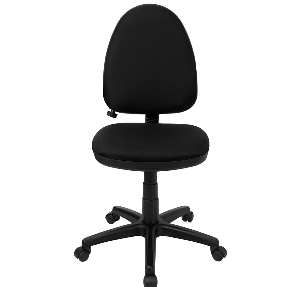 Office Chairs*Flash Furniture Linus Armless Ergonomic Fabric Swivel Mid-Back Multifunction Task Office Chair, Black (WLA654MGBK)