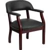 Office Chairs*Flash Furniture Luxurious Vinyl Conference Chair, Black and Mahogany (BZ105BLK)