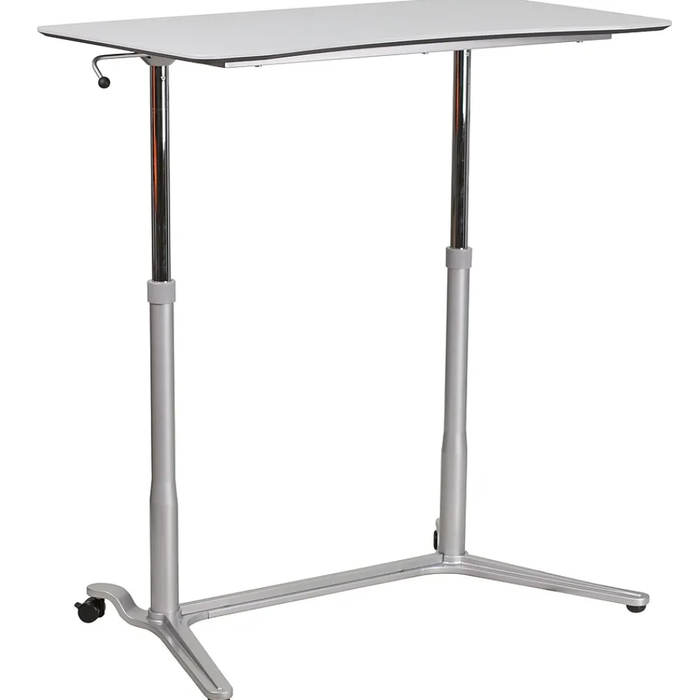 Standing Desks*Flash Furniture Merritt 37"W Rectangular Adjustable Standing Computer Desk, Light Gray (NANIP61)