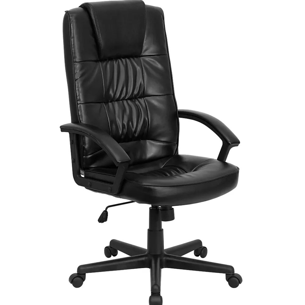 Office Chairs*Flash Furniture Nora LeatherSoft Swivel High Back Executive Office Chair, Black (GO7102)