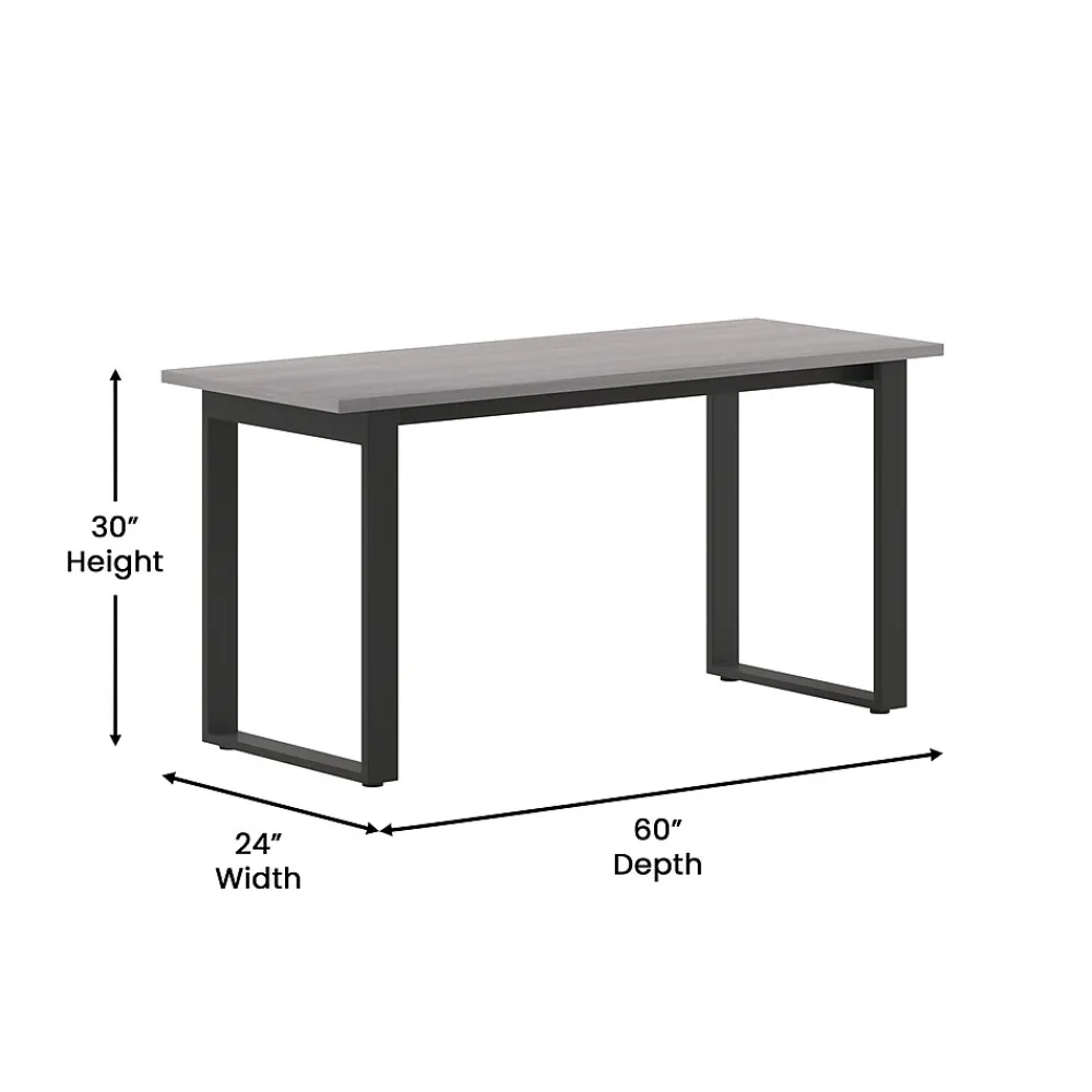 Conference Room Tables*Flash Furniture Redmond 60"W x 24"D Conference Table, Laminate, Gray Oak (MTM6024LTGRYUBF)