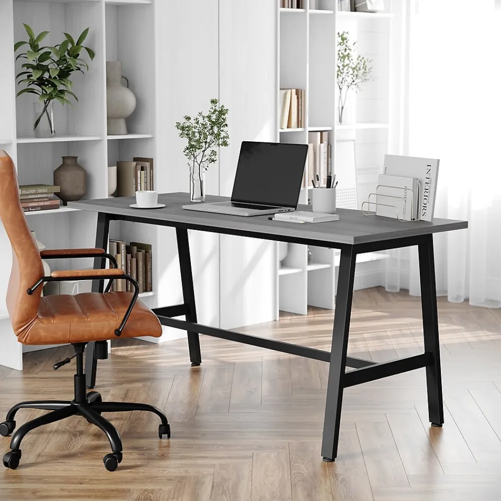 Conference Room Tables*Flash Furniture Redmond 60"W x 24"D Conference Table, Laminate, Gray Oak (MTM6024LTGRYABF)