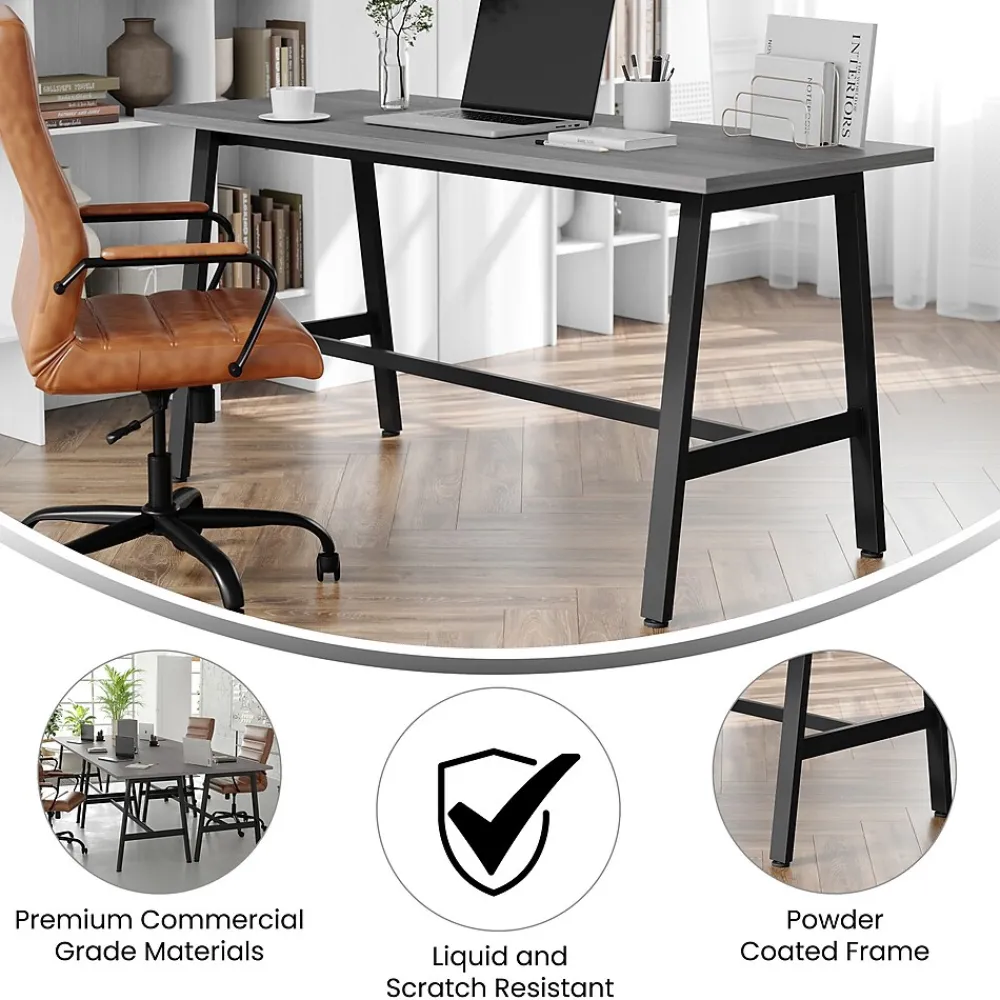 Conference Room Tables*Flash Furniture Redmond 60"W x 24"D Conference Table, Laminate, Gray Oak (MTM6024LTGRYABF)