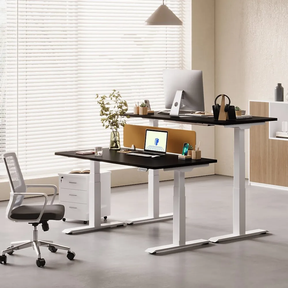 Standing Desks*FlexiSpot E7 Series 60"W Electric Adjustable Standing Desk, Black/White (E7W6024B)