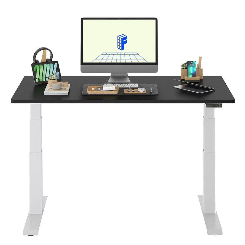 Standing Desks*FlexiSpot E7 Series 60"W Electric Adjustable Standing Desk, Black/White (E7W6024B)
