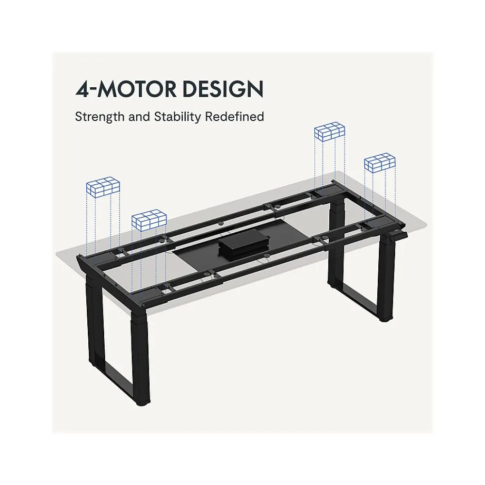 Standing Desks*FlexiSpot E7Q 71"W Electric Adjustable Bamboo Top Standing Desk, Black (E7QBR7135LBDB)