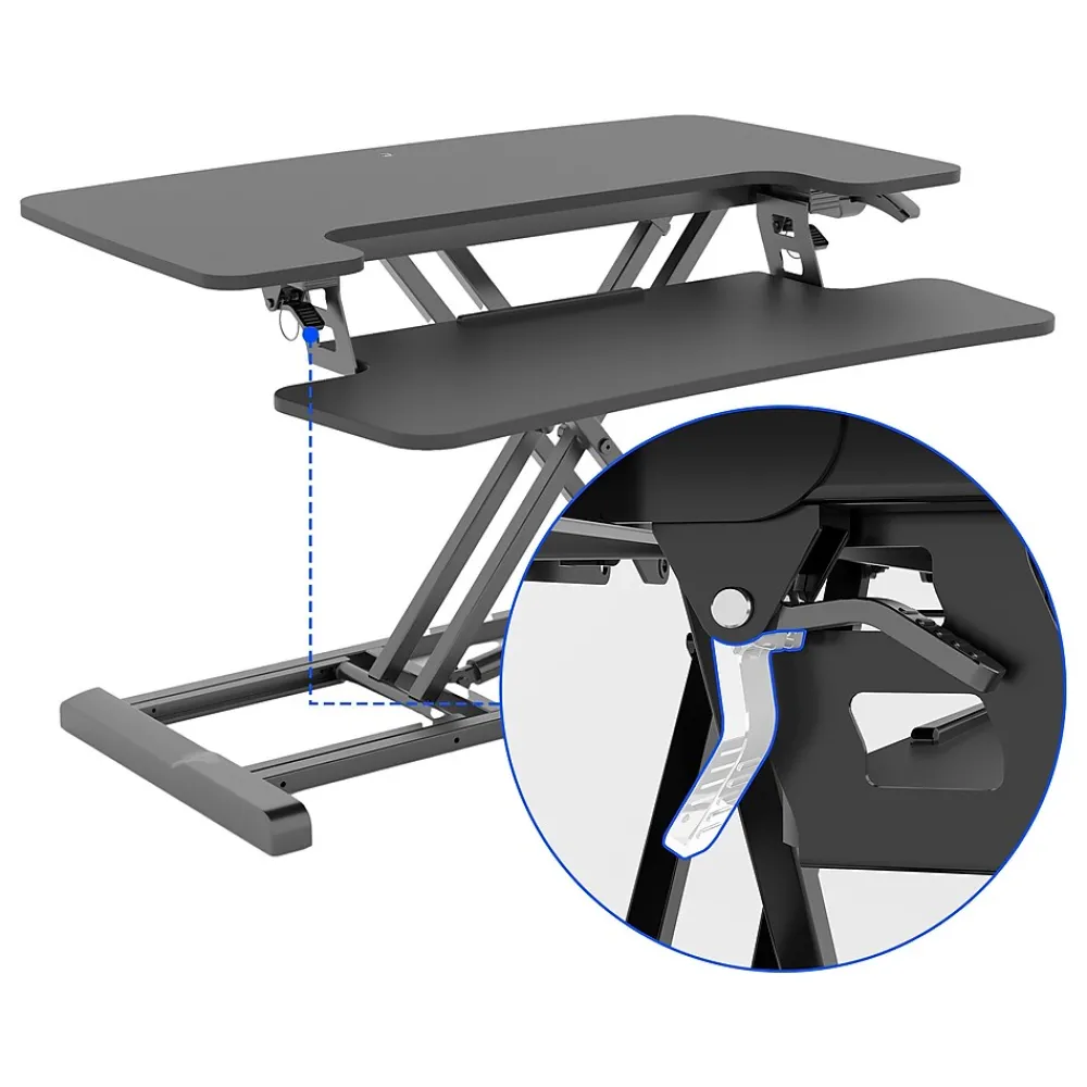 Standing Desks*FlexiSpot M7 Series 32"W Manual Rectangular Adjustable Standing Desk Converter, Black (M7-E-32B)