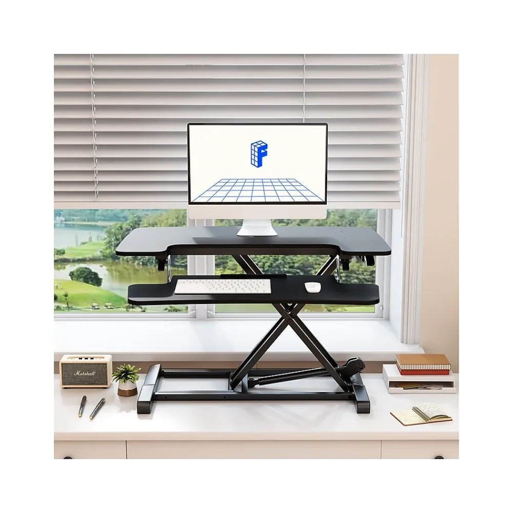 Standing Desks*FlexiSpot M7 Series 32"W Manual Rectangular Adjustable Standing Desk Converter, Black (M7-E-32B)